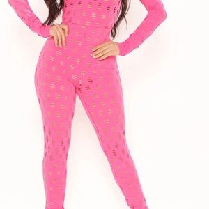 Vibrant Pink Cutout Jumpsuit